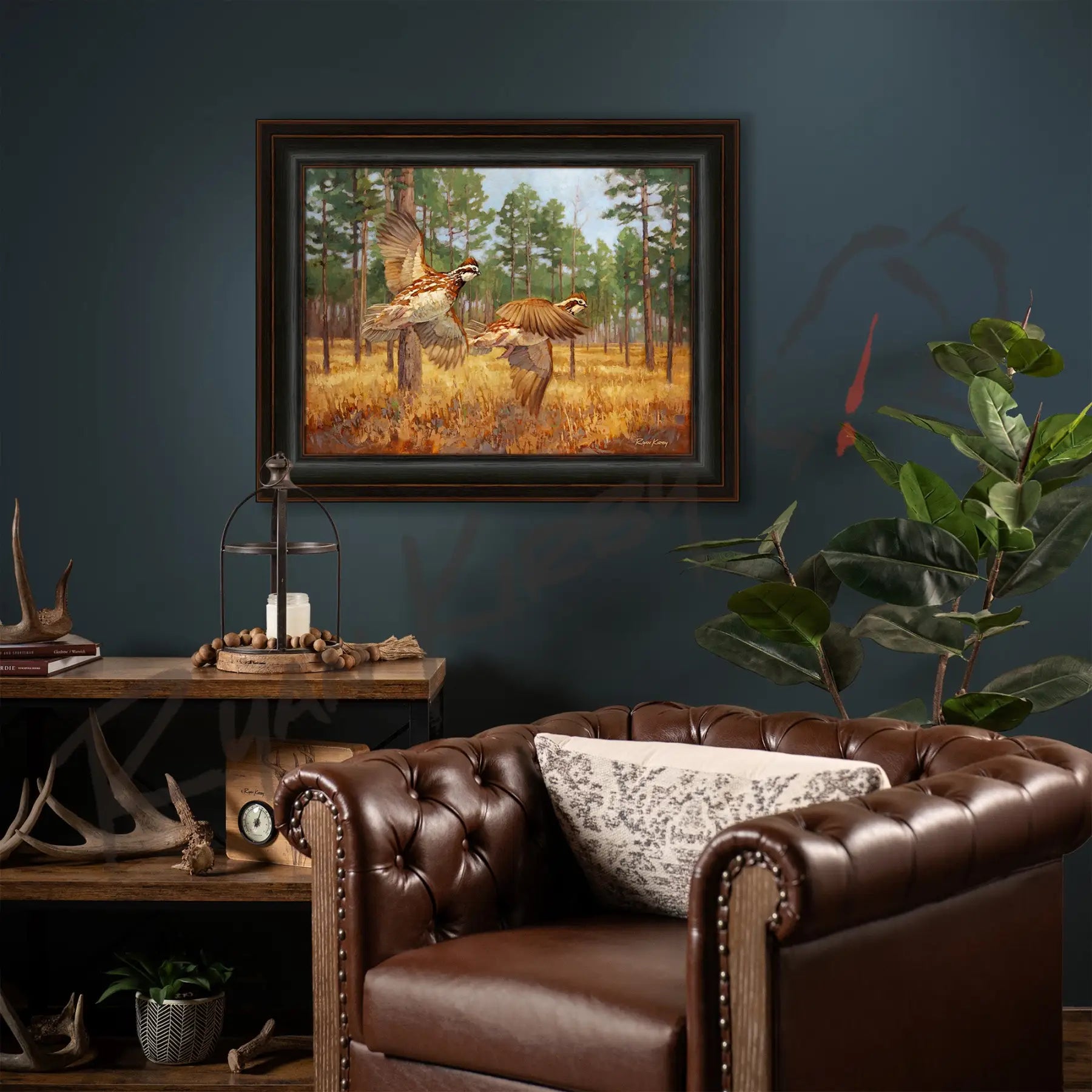 ’Whistlin’ Dixie’ Bobwhite Quail Canvas Art Print - Canvas Print