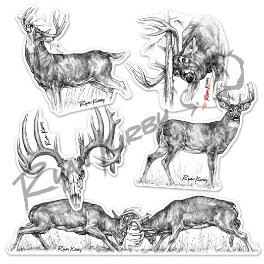 Whitetail Sketch Decal Pack Apparel