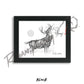 White-tailed Buck Making Scrape Sketch Print Sketch Paper Print