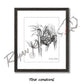 White-tailed Buck Rub Sketch Print Sketch Paper Print